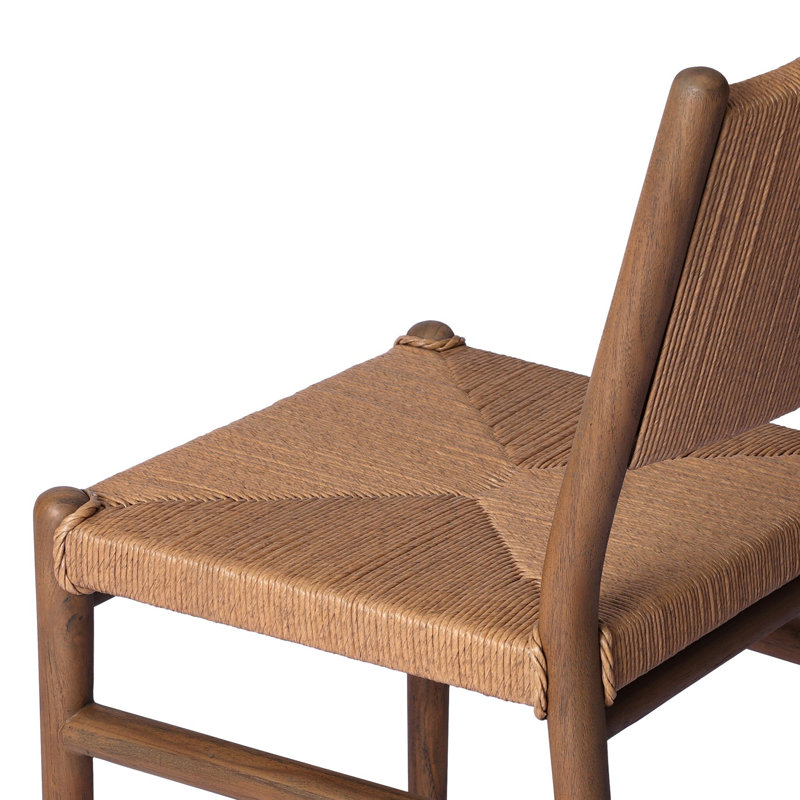 Herrin Outdoor Teak Dining Side Chair, Stained Toasted Brown