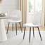 Lenworth Black Metal and Glass Rectangular Dining Table Set with 6 Luxury Faux Leather Chairs-70726007