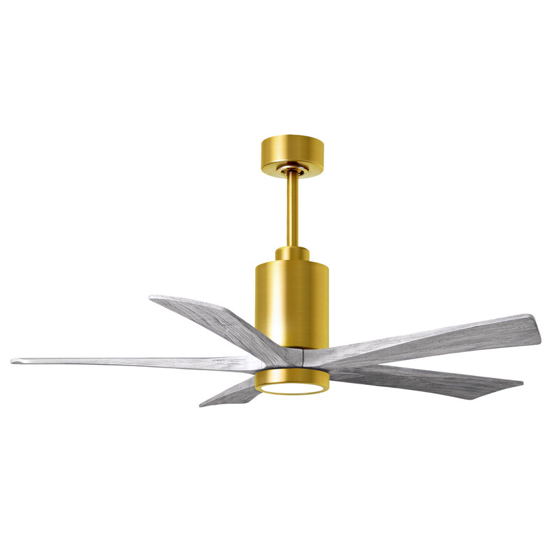 Patricia 52'' Ceiling Fan with LED Lights, Barn Wood Tone, Brushed Brass