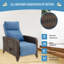 Fauteuil inclinable d'extérieur en osier avec table Dasai-185028958-185028957