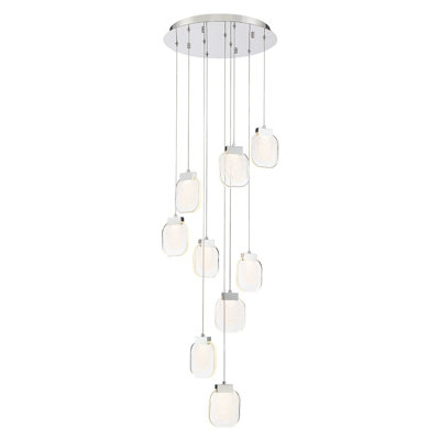 Paget, lustre à DEL 9lt, chrome