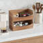 Rangement de bac empilable en bois d'acacia