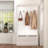 Entryway Bench with Standing Coat Rack and Shoe Storage