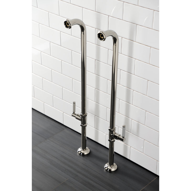 Conduite d'alimentation de baignoire autoportante Kingston Brass Concord, Nickel poli