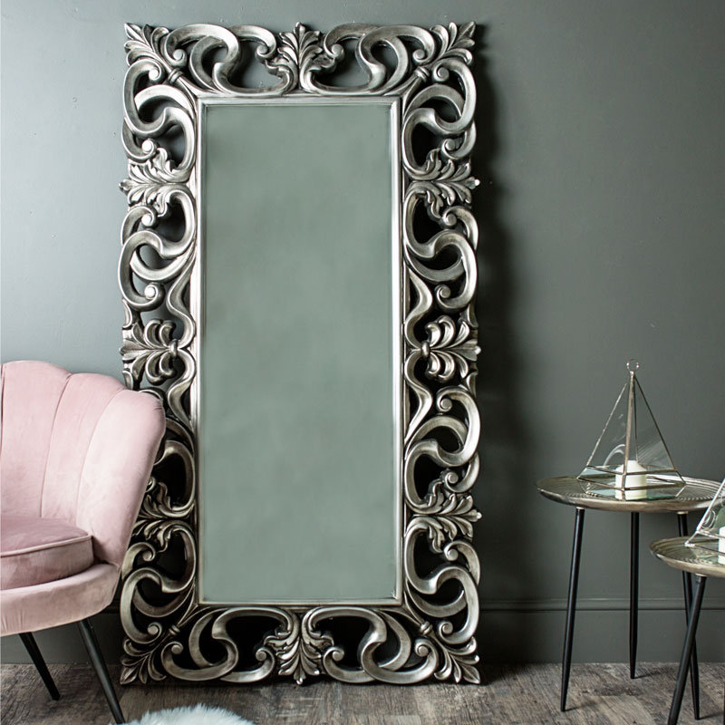 Finnell Floor Mirror, Silver