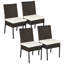 Chaises de cuisine d'extérieur, chaises de salle à manger d'extérieur en rotin, chaises de jardin (chaises 4 pièces)