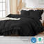 Ensemble de couette à volants Suncomfy, format Queen, 3 pièces, style shabby chic, noir, 229 x 229 cm, couette à volants double épaisseur, douce et légère pour un confort optimal en toute saison.-137129356-137129358