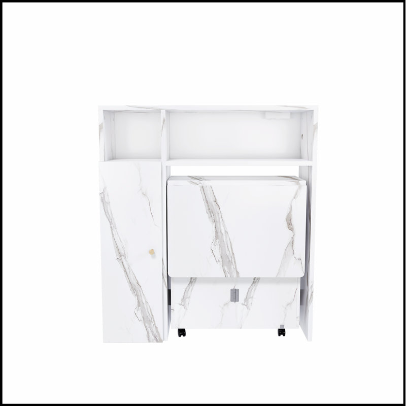Multifunctional Folding Dining Table with Wall-Mounted Sideboard & Storage for Small Apartments
