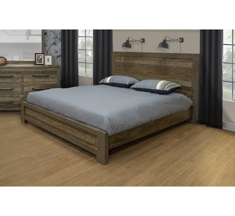 Lit standard en bois massif brun Loft