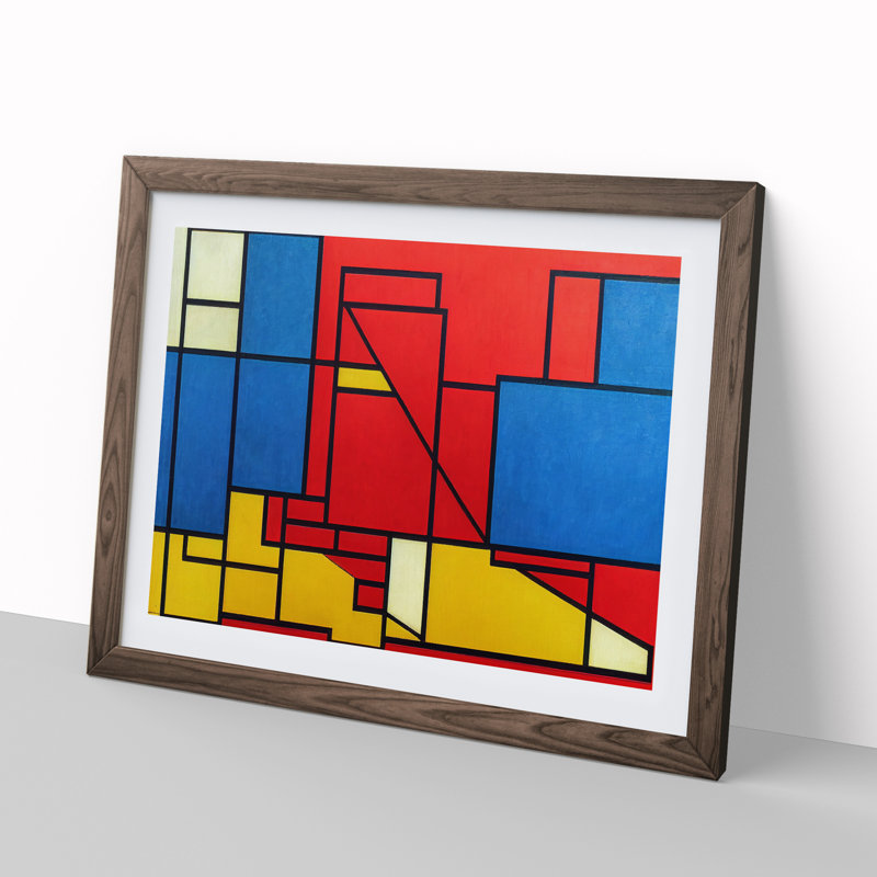 Cubism Abstract Vol.1 - Framed Print, 25cm H x 34cm W x 2cm D, Walnut