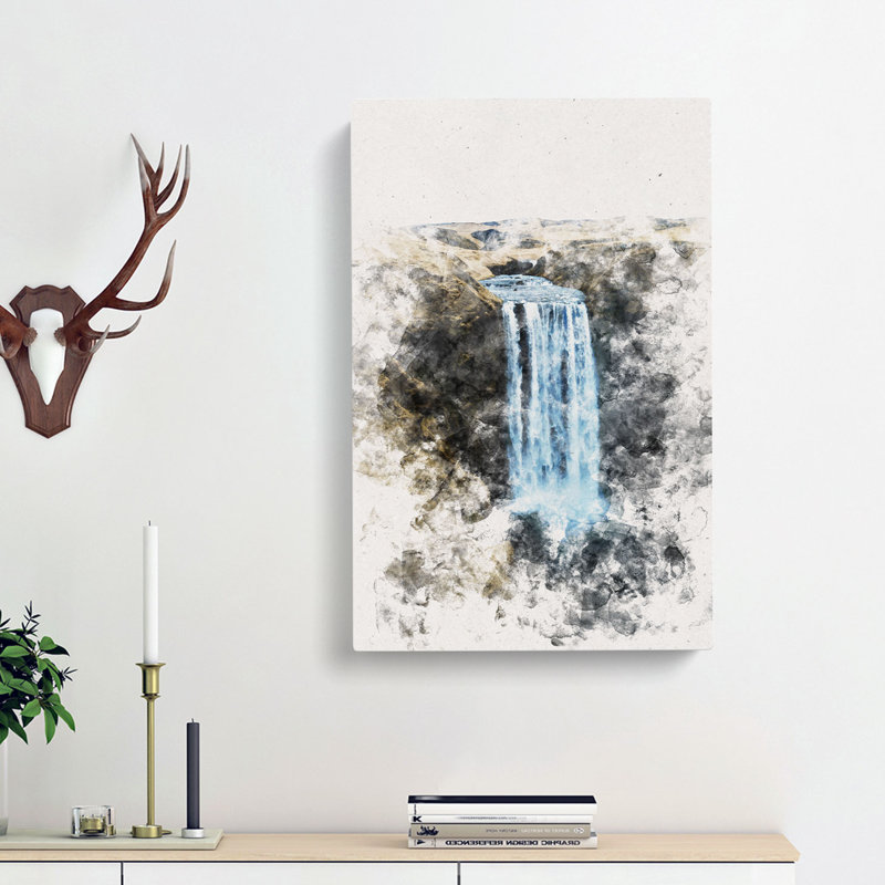 Skogafoss Waterfall Iceland - Wrapped Canvas, 50cm H x 35cm W x 3cm D