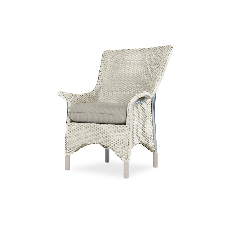 Mandalay Outdoor Dining Armchair, Linen, Flagship Lapis Sunbrella®
