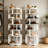 32-40 Pair Shoe Storage, 7 Tier Wood Rotating Shoe Rack