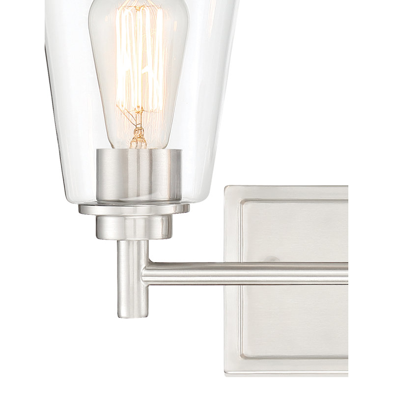 Éclairage pour meuble-lavabo à 2 lumières à intensité variable Ledet, Satin platine