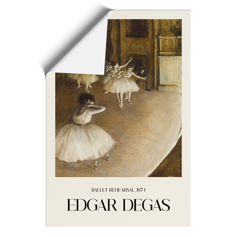 Ballet Rehersal on Stage Print by Edgar Degas - Frameless Print, 59cm H x 42cm W x 0.1cm D