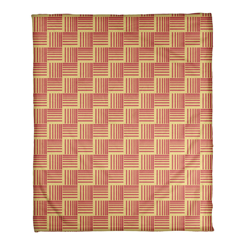 Couverture polaire à rayures classic basketweave, l 50 po x L 60 po, Jaune / Rouge