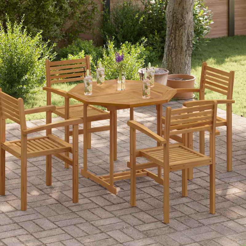 Table Top Solid Teak Wood Water-Based Finish 35.4 in Durable Round Table Top