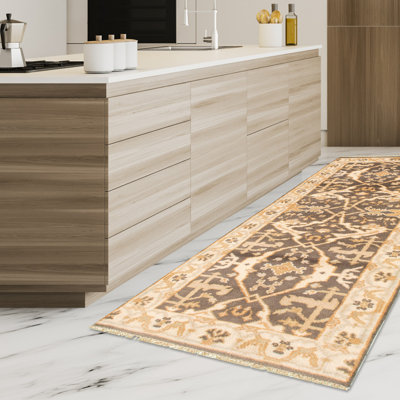 One-of-a-Kind 2'7" X 7'9" New Age Runner Wool Area Rug in