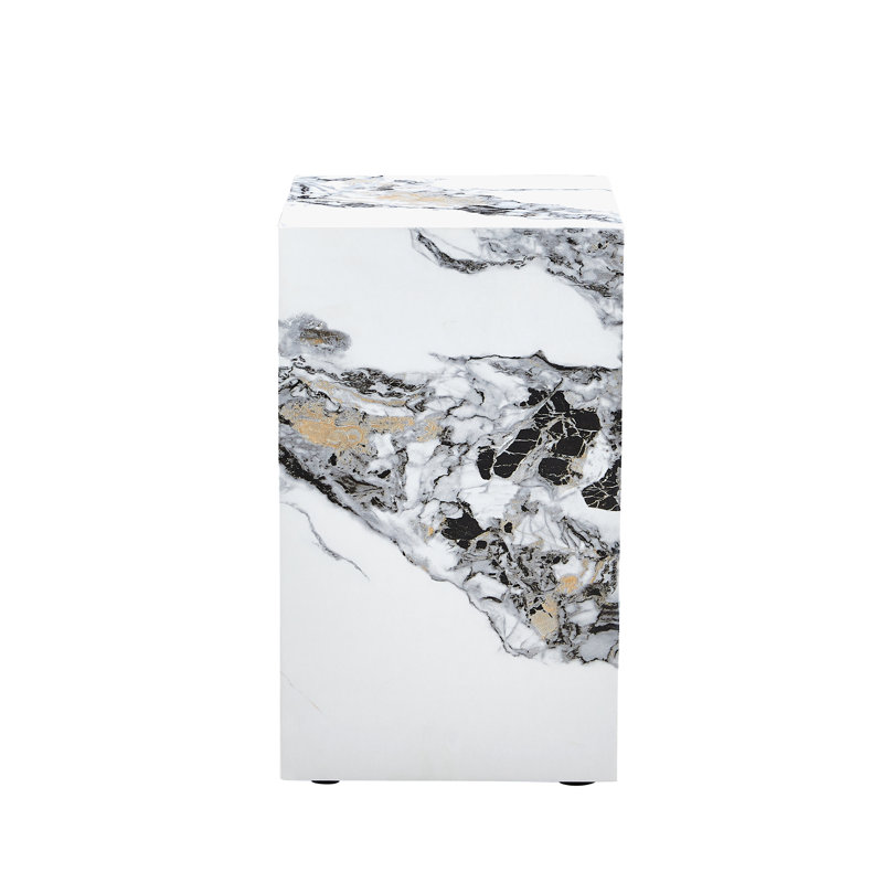 Table basse Kylier, Blanc, H 19,69 po x L 11,81 po x l 11,81 po, Blanc