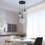 Luminaire suspendu grappe noir à 3 lumières avec globe en verre transparent Concow