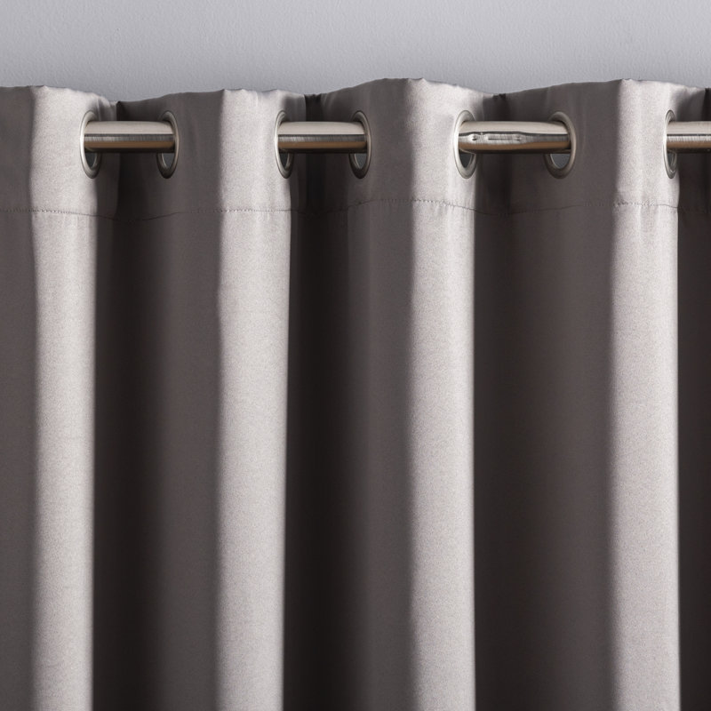 Polyester Room Darkening Noise Reducing Sliding Panel, Gray