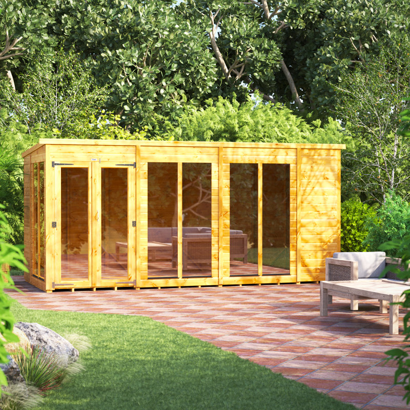 Powersheds 14 x 6ft Timber Tongue & Groove Pent Summerhouse