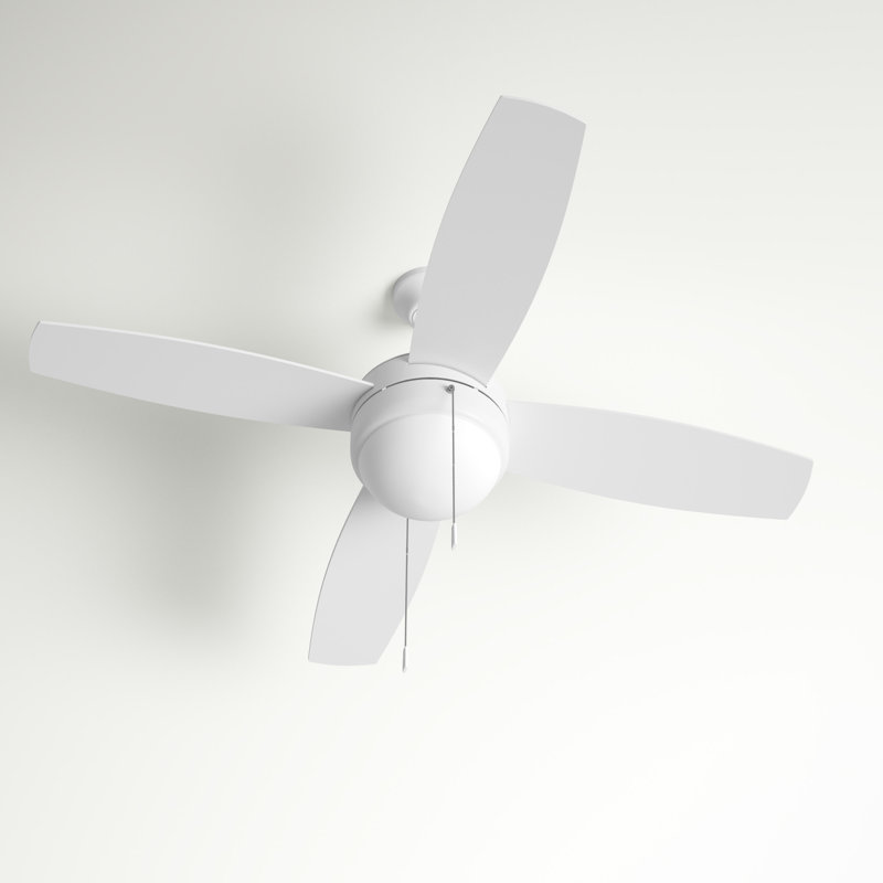 52'' Ceiling Fan with Light Kit, White