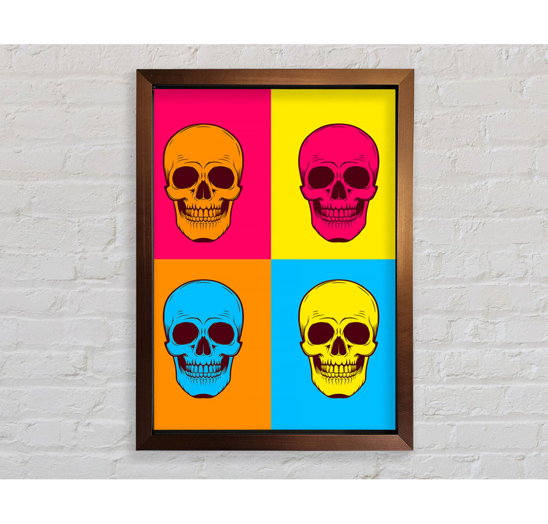 Funky Skulls Gerahmter Druck Wandkunst