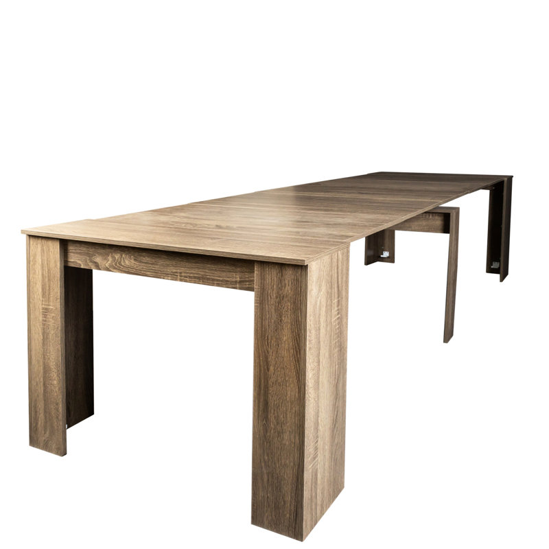 Console 118,50 po extensible, multifonctionnelle pour la chambre à coucher, peu encombrante, brune, console de bureau 120,68 po x 34,79 po x 30,22 po, extensible, fabriquée, ensemble de 125,66 lb, brun 120,68 po x 34,79 po x 30,22 po