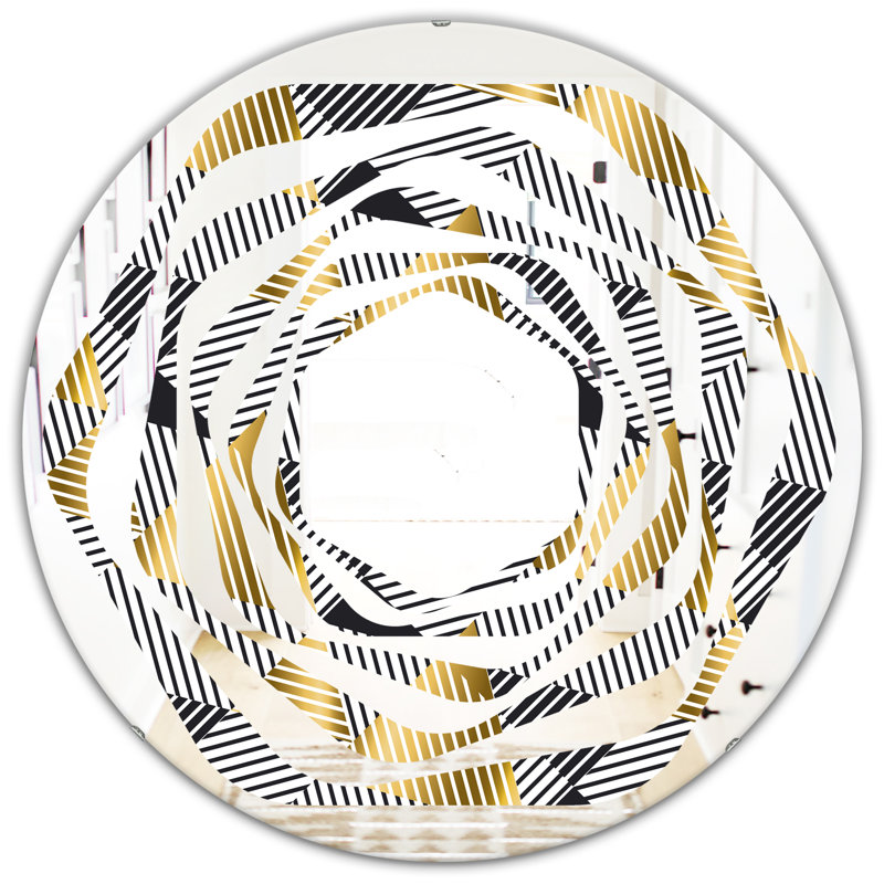 Miroir mural Whirl Luxury Waves VI, H 23,6 po x l 23,6 po