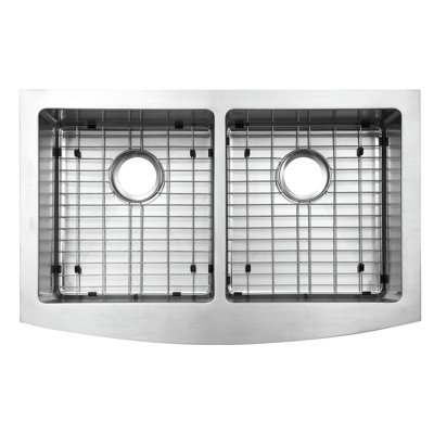 Belleville 33'' L Farmhouse / Apron Double Bowl Stainless Steel Kitchen Sink