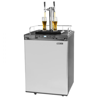 Beer Kegerator Draft Beer Dispenser Full Size Keg Refrigerator Dual Tap