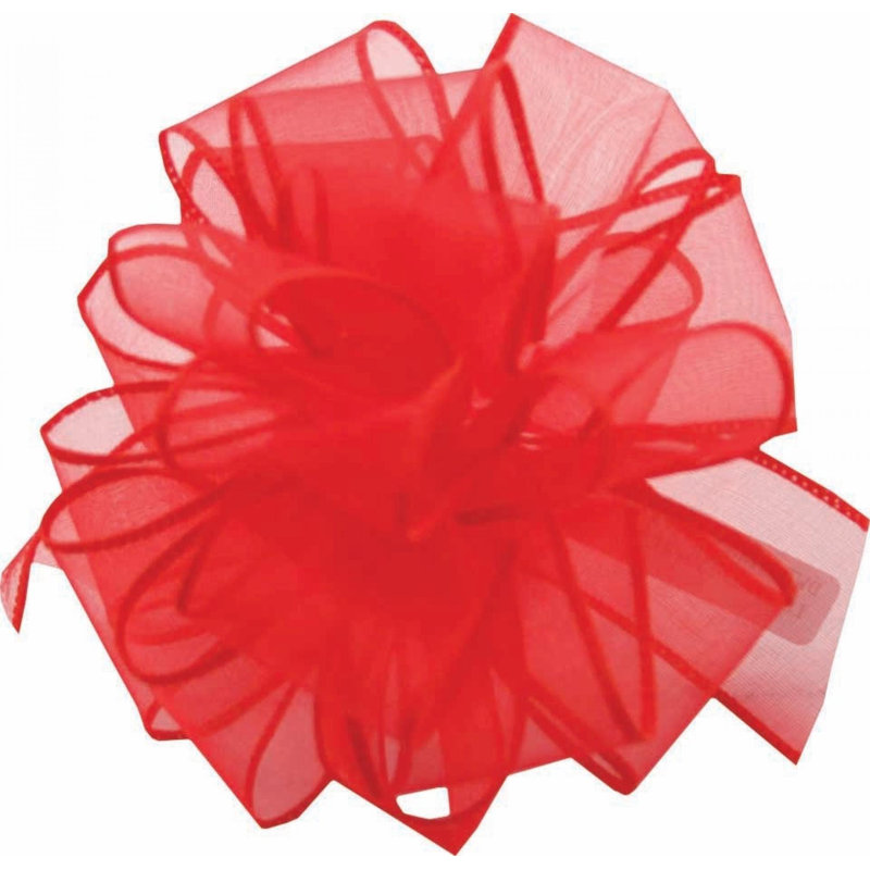 50Yds Wired Spring Sheer Ribbon, Red