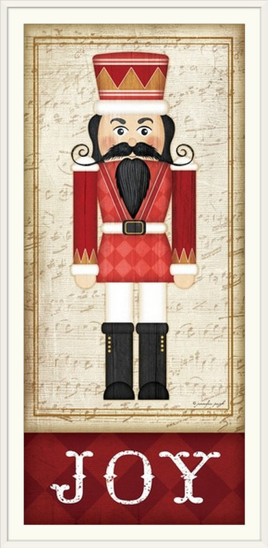 « christmas art », casse-noisette joy» par jennifer pugh, impression, Cadre blanc, H 44 po x l 24 po x P 1 po