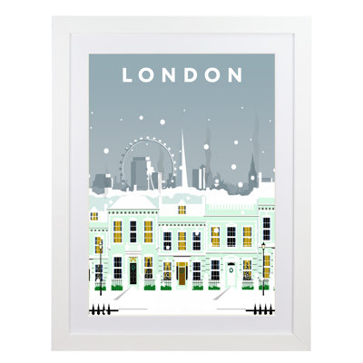 London Cherry Tree Lane In Snow by Richard O'Neil - Print