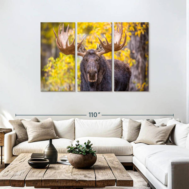 Bull Moose In Autumn, 48" H x 74" W