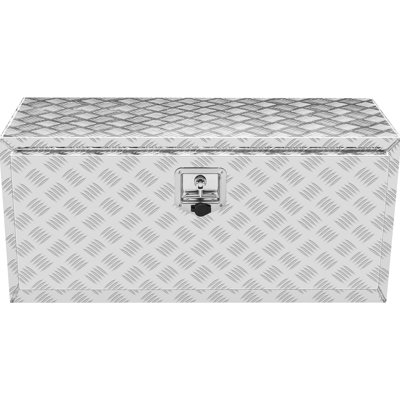 Boîte de ramassage en aluminium 36 po 17 po 18 po, étanche, avec serrure et clés, loquet à poignée en T, pour véhicules, outils de rangement sécurisés 36 po 17 po 18 po, verrouillable, camions, remorques, organisez vos affaires