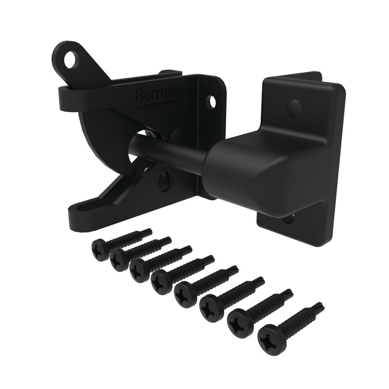 Barrette Outdoor Living 3.562 in. x 2.25 in. Gravity Latch Black for 1 in. Gate Uprights