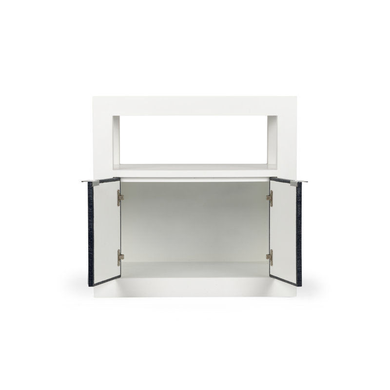 La Costa Solid Wood Nightstand, White/Navy