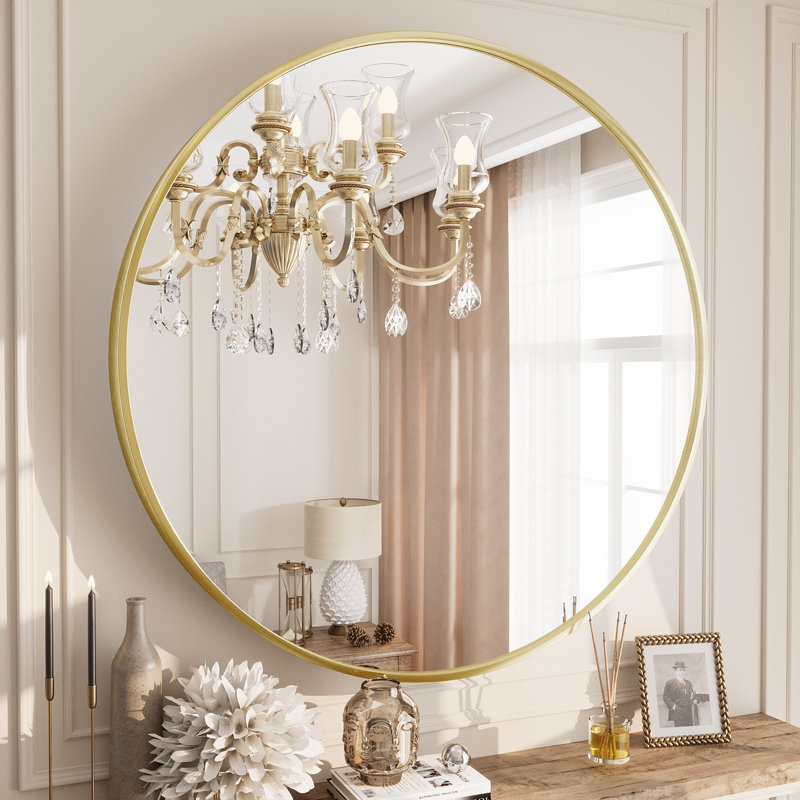 Miroir de salle de bain Molly Easy, Doré, 30 po x 30 po