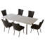 Ensemble de table de salle à manger rectangulaire 78,7 po, ensemble de table de cuisine moderne avec chaise rembourrée pour la maison, la cuisine et la salle à manger-1110653781-1110653780