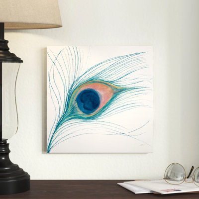 «Peacock Feather I Blue» par Miranda Thomas, reproduction d'art sur toile tendue
