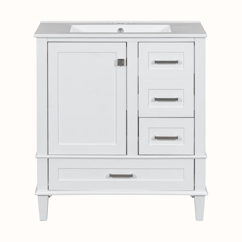 Bathroom Vanity with Sink, Blanc