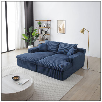 Méridienne double modulaire surdimensionnée Boneless de 87 pouces avec canapé-lit moelleux en nuage, aucun assemblage requis, causeuse moelleuse moderne pour le salon intérieur