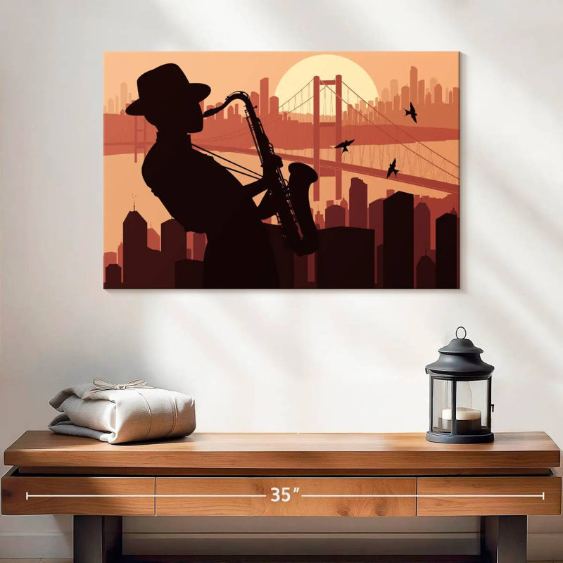 Abarca Sax Player Silhouette, 24" H x 36" W