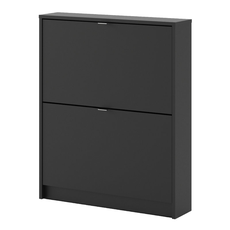 Shoes 6 Pair Shoe Storage Cabinet, Matte Black