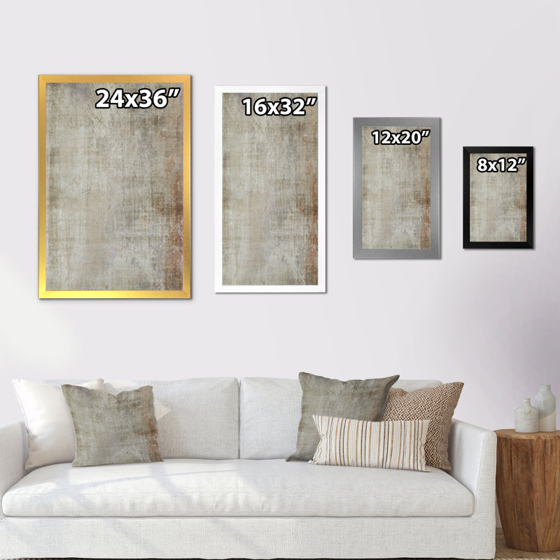 Art moderne gris et bleu II 2FDP47783, H 36 po x l 24 po x P 1 po, Cadre blanc