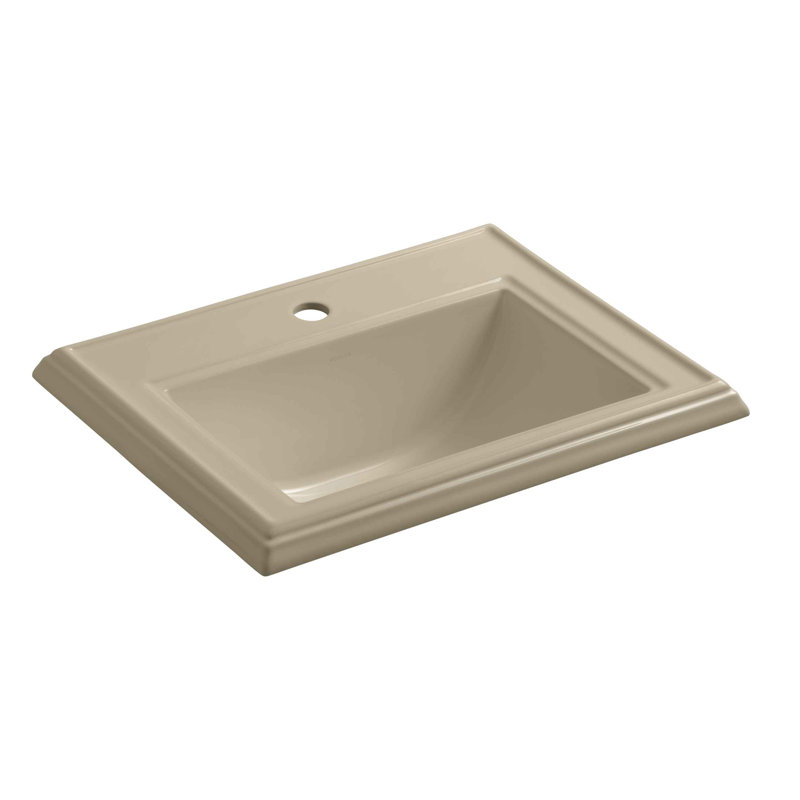 Memoirs® Rectangular Drop-In Bathroom Sink with Overflow, Ice Grey, Single