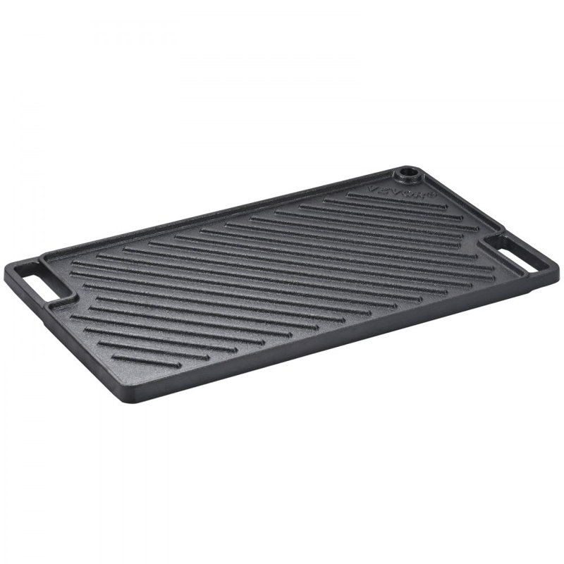 Reversible Grill/Griddle, 9.7"x16.7" Pre-Seasoned Cast Iron Griddle, Rectangular