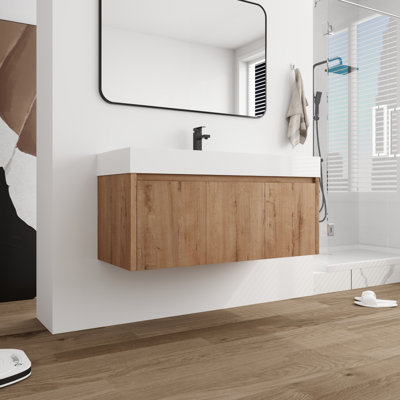 Alissya 48'' Single Bathroom Vanity with Resin Top